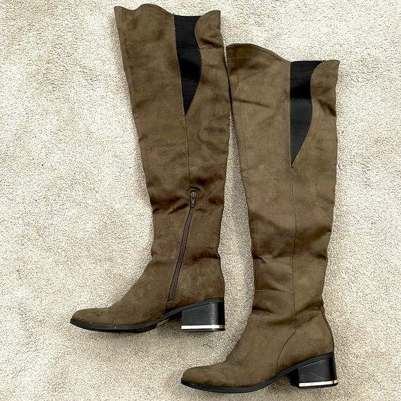 Spring over the knee dark grey boots - Picture 1 of 6